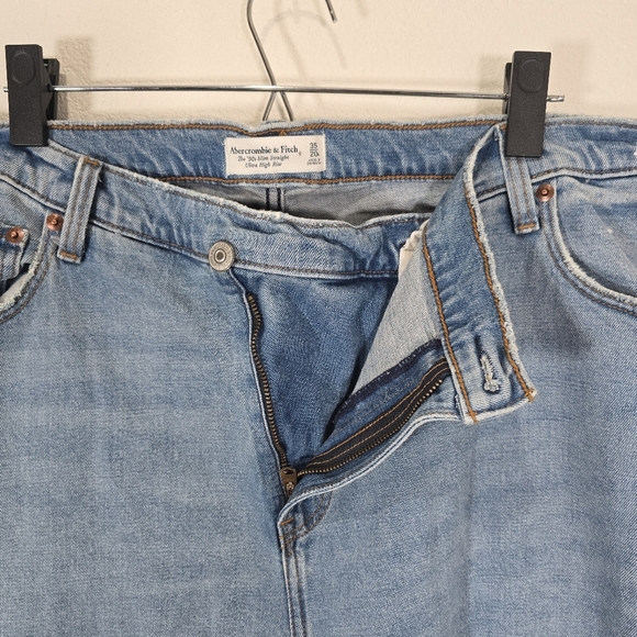 Abercrombie & Fitch 90s‎ Slim Straight Ultra High Rise Jeans Plus Size 35/20R - Picture 10 of 11